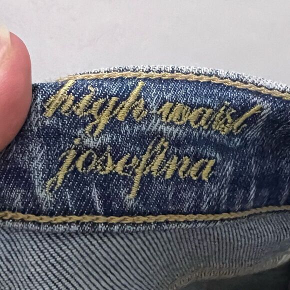 7 for All Mankind Josefina High Waist Dark Wash Distress Straight Jeans Size 26 - Picture 9 of 9